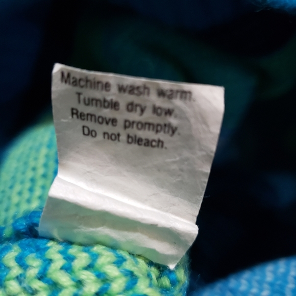 Mountain Lid Woolens Geometric Knit Sweater Mens L Pullover Crewneck Blue USA - Picture 7 of 8